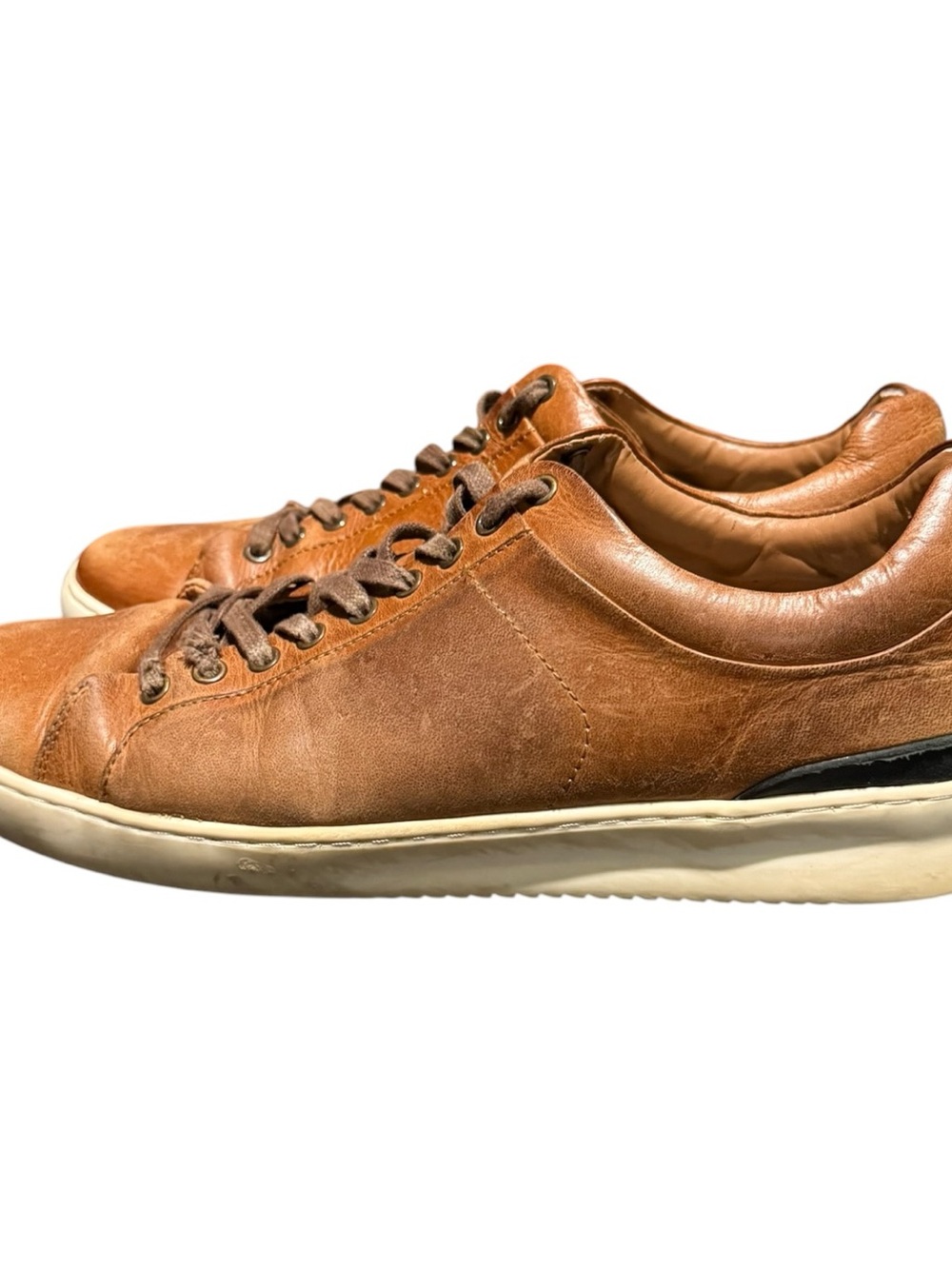 Franco Fortini Men's Devon Cognac Leather Oxford Lace Dress Shoes Size 10.5 - Picture 5 of 9